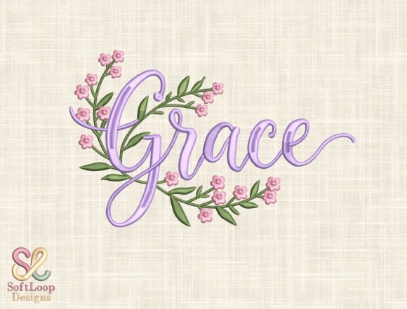 Grace Floral Script Embroidery