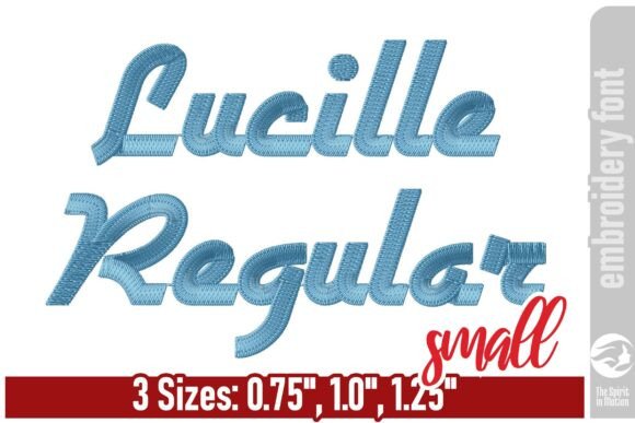 Lucille Regular Embroidery Font – Small