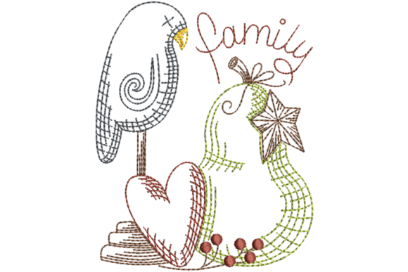 Primitive Crow & Pear Family Embroidery Review